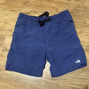 The North Face Navy Blue Buckled Continuous Loop Belt Cargo Shorts